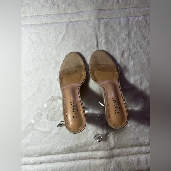 simmi London heels clear heel snake Vera! Size 5 color nude suede clear - Picture 10 of 14